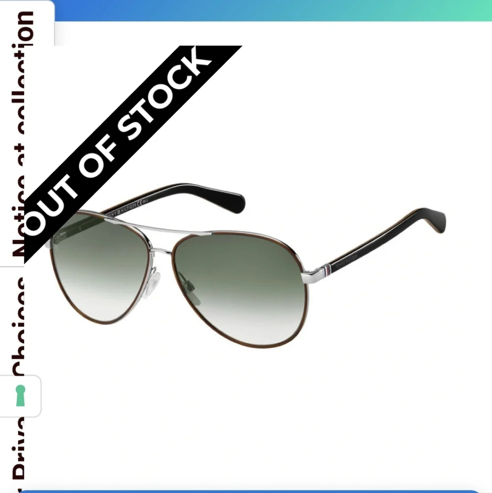 TOMMY HILFIGER 61mm 1766S Aviator Pilot Sunglasses Sil/Grn Made In Italy BNWT